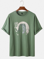 T-shirts respirants à manches courtes en coton imprimé animal