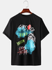 T-shirts respirants à manches courtes et à col rond en coton pour hommes