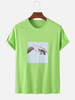 T-shirts respirants à manches courtes et à slogan 100% coton