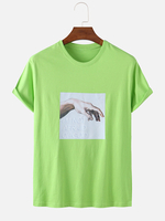 T-shirts respirants à manches courtes et à slogan 100% coton