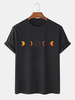 T-shirts respirants à manches courtes et imprimé Moon Eclipse en coton