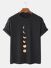 T-shirts respirants 100% coton à manches courtes et imprimé Moon Eclipse