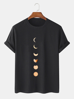 T-shirts respirants 100% coton à manches courtes et imprimé Moon Eclipse