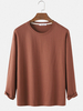 T-shirts respirants en coton à col rond de couleur unie pour hommes occasionnels