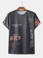 T-shirts respirants et fins à col rond et à slogan pour homme