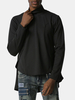 T-shirts simples à col montant et à manches longues pour hommes