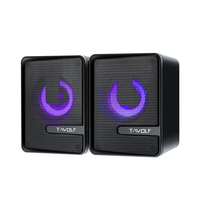 T-WOLF S3 RGB haut-parleurs de jeu filaire double ordinateur Colorful LED lumières haut-parleur stéréo basse satellite h