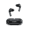 T04 Transparent bluetooth Earphone Wireless Headphones LED Power Display Sports Music Headphone with Mic