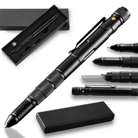 T06 stylo tactique auto-défensif multifonctionnel avec lurgent LED coupeur de briseur de verre de sifflet léger pou