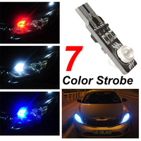 T10 6W 2SMD Multicolor Multi-mode LED Flash Lampe Car Strobe Side Marker Porte Ampoule