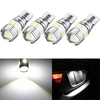 T10 W5W 5630 LED Feux de position latéraux de voiture Canbus Lampe de cale sans erreur 12V 2.5W Blanc 4Pcs