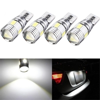 T10 W5W 5630 LED Feux de position latéraux de voiture Canbus Lampe de cale sans erreur 12V 2.5W Blanc 4Pcs