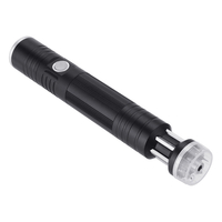T6 Mini Torche Lampe de Poche de Charge USB avec Tournevis Lampe de Poche Zoom Télescopique Multifonction pour Camping R