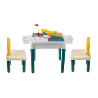 Table carrée en plastique pour enfants et chaise de bureau de blocs de jeu