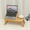 Table de bureau pliable en bambou pour ordinateur portable de luxe portable,  plateau de poste de travail pliable