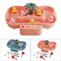 Table de jeu de pêche Interaction parent-enfant Jouet de puzzle éducatif précoce avec 6 lumières de canard et musique po