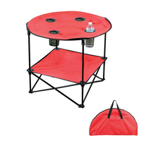 Table de plage en toile 600D pliante de table légère 4 porte-gobelets Table de camping de pique-nique portable avec sac