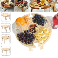 Table de pique-nique pliante extérieure Table de pique-nique pliante extérieure en bois portable avec support 2 en 1 por