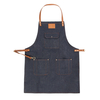 Tablier à bavette en denim sangle en cuir Barista Baker uniforme de travail barman BBQ Chef cuisinier tablier de travail