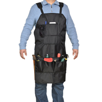 Tablier de travail en toile unisexe ciré résistant de marchandises durables avec poches à outils sangles croisées réglab