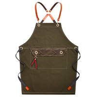 Tablier de travail en denim poche de tablier anti-poussière lavable avec rabat pour artisan charpentier maçon