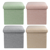 Tabouret de rangement en coton pliable multifonctionnel banc boîte petit canapé Style artistique minimaliste enfant chai