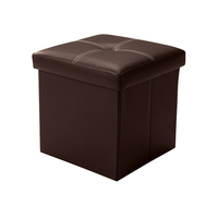 Tabouret de rangement multifonctionnel canapé en cuir PU pouf banc repose-pieds boîte siège repose-pieds chaise carrée m