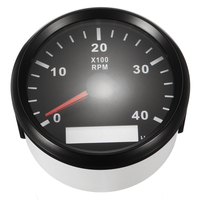 Tachymètre marin 12 / 24V Indicateur de tachymètre pour bateaux LCD Compteur horaire 0-4000 RPM 85mm