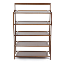Étagère à chaussures pliante à 5 couches Installation gratuite en bois pour la maison