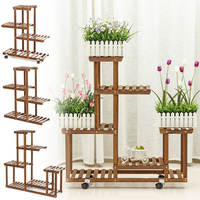 Étagère à fleurs en bois à plusieurs niveaux pour plantes,  étagères en bois,  présentoir pour bonsaï,  intérieur