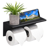 Étagère de papier de support de téléphone portable de bâti de mur de toilette dacier inoxydable de rouleau double