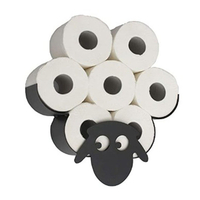 Étagère de rangement en métal debout libre de salle de bains de papier de support de papier toilette de mouton noir