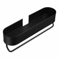 Étagère de salle de bain noire 30-50cm étagères murales de cuisine panier support de rangement porte-serviettes