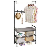 Étagère en tissu de plancher Manteau Chapeau Rack Étage Debout Cintre Anti-rouille Métal Fer Vêtements Suspendus Étagère