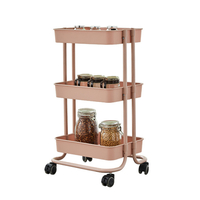 Étagère de chariot de chariot dorganisateur de stockage mobile à 3 niveaux pour la cuisine