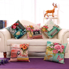 Taie doreiller en lin de coton carrée de coussin de décoration de style rétro