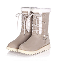 Taille des États-Unis 5-12 Flats en coton Bottes de neige Chaussures à talons en dentelle