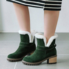 Taille femme Plus en daim Plush Doublure botte de neige chaude bout rond dhiver