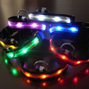 Taille L Nylon Lampe luminescente clignotante de sécurité LED Collier pour chien de compagnie