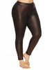 Taille élastique de couleur unie Plus Pantalon legging taille pour femme