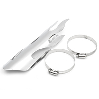 Talon de couverture de flamme de bouclier thermique de tuyau déchappement de 9 pouces noir / chrome