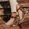 Talons à lacets à boucle de ceinture vintage pour femmes de grande taille