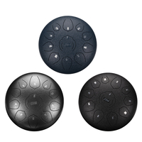 Tambour à main en acier de 12 pouces Tambours à main C Major 11 Notes Tankdrum + Mallets Bag