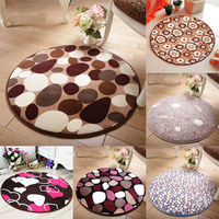 Tapis absorbant de salle de bains de velours corail 60x60cm tapis antidérapant rond de tapis