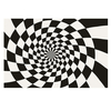 Tapis antidérapant à carreaux Illusions doptique,  tapis de sol antidérapant Durbale Paillasson noir blanc non tissé