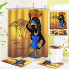 Tapis antidérapant pour tapis de toilette et rideau de douche pour filles africaines exotiques
