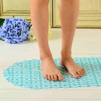 tapis transparent de salle de bains de tapis de sol antidérapant de PVC de 45x37cm avec la ventouse forte