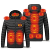 TENGOO® 11 zones veste chauffante hommes 3 modes ajuster manteau chauffant électrique veste à capuche thermique pour Spo