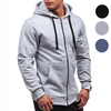 TENGOO Vestes à glissière de couleur unie pour hommes Veste à capuche épais et chaud