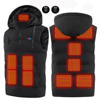 TENGOO 11 Zones Vestes Chauffantes Unisexe 3 Vitesses Gilet Chauffant Manteau USB Électrique Vêtements Thermique À Capuc